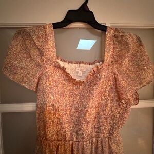 LC Lauren Conrad Flutter Sleeve Smocked Dress